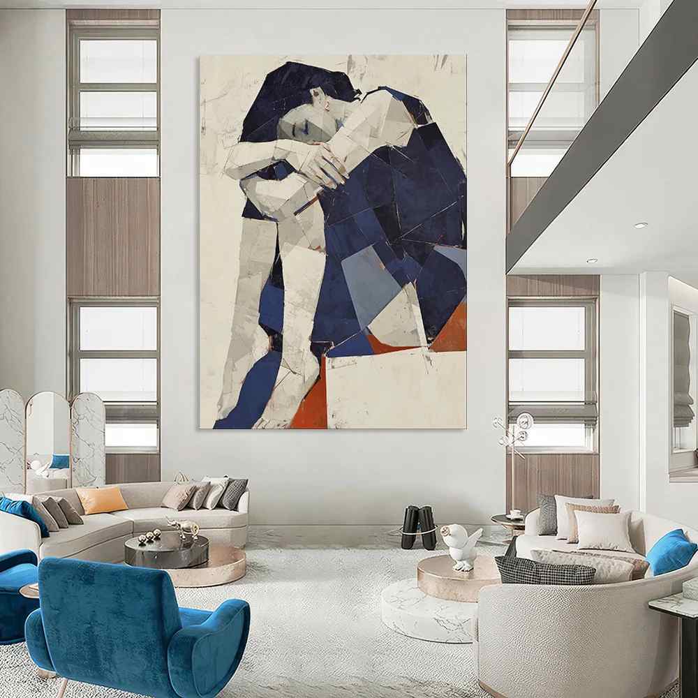 White Original Figure Modern Giant Abstract Wall Art XO2KH